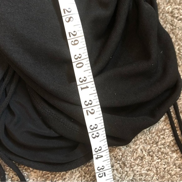 Princess Polly Dress Women’s 6 Ruched Side Black Stretch Tie Up Midi Bodycon - Picture 7 of 10